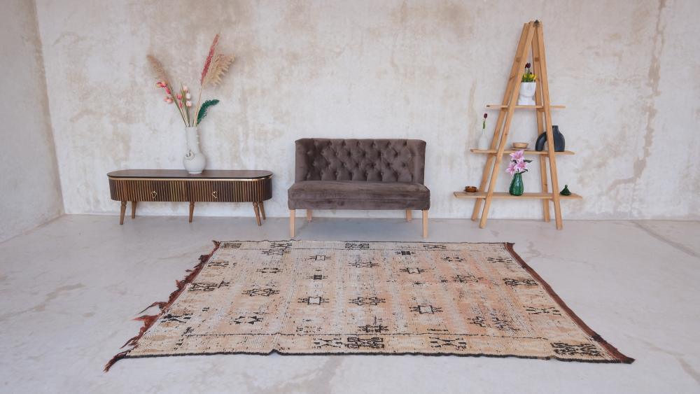Moroccan Terracotta Wool Rug 8.3 x 5.8 ft / 253 x 178 cm - Surcoma