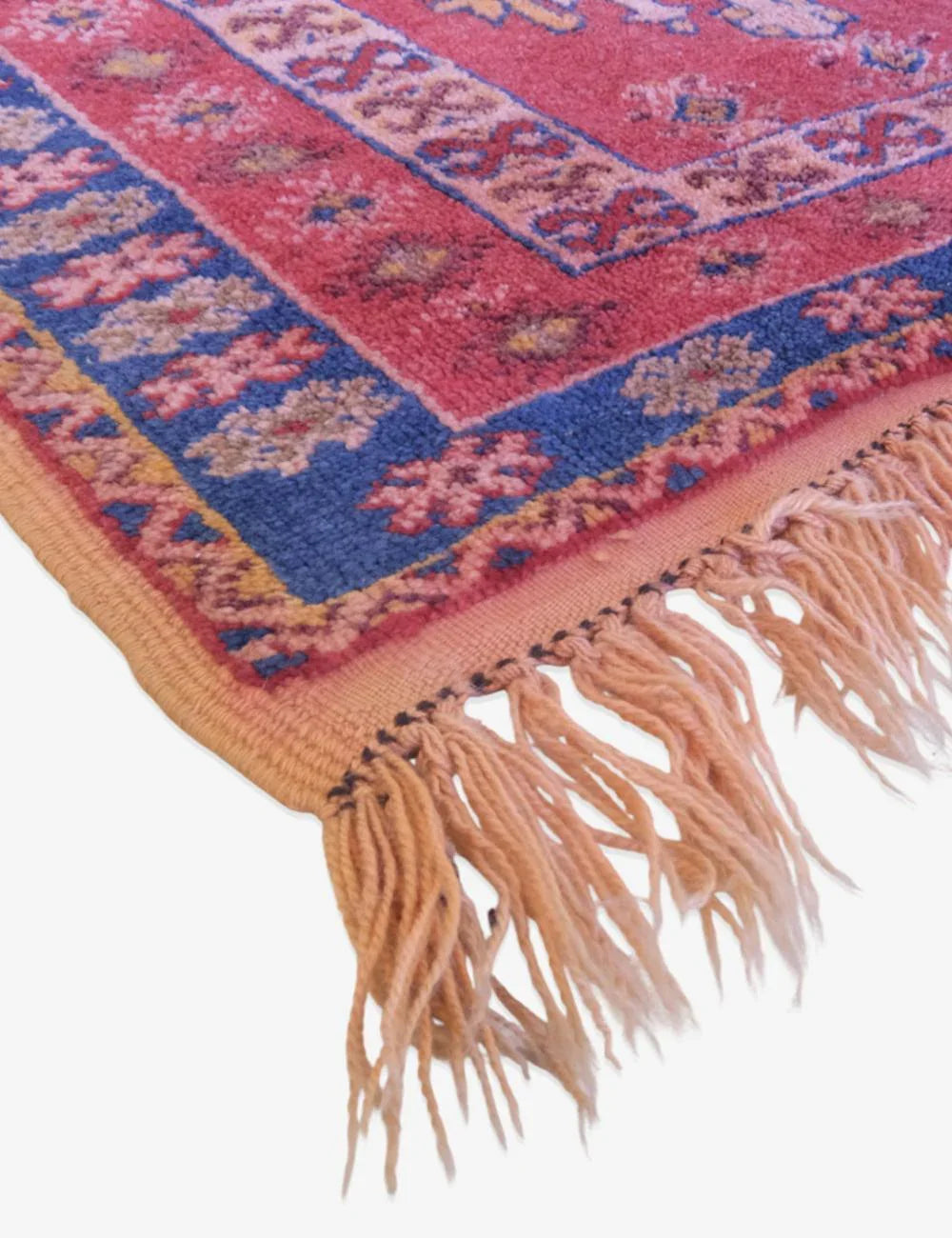 Traditional Moroccan Wool Rug 7.5 x 3.7 ft / 229 x 115 cm - Surcoma
