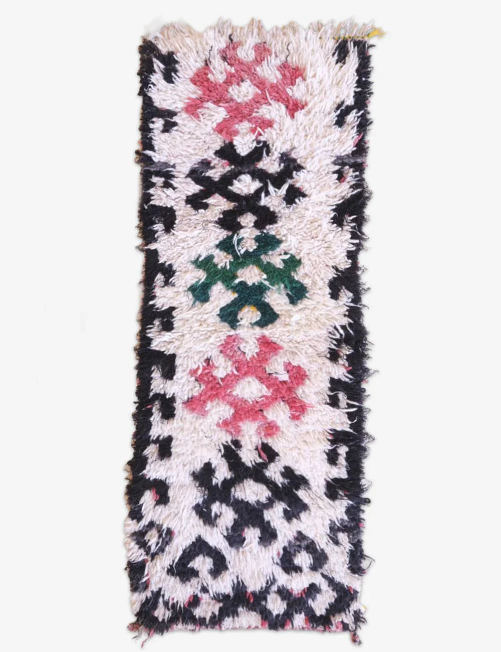 Decorative rug with geometric pattern on a white background