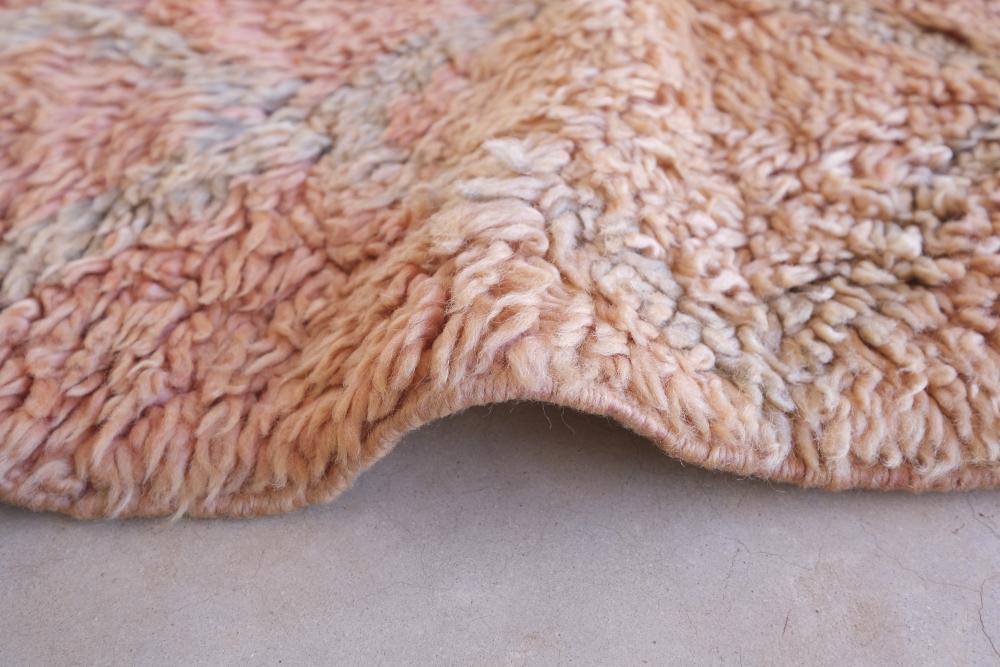 Moroccan Peach Wool Rug 6.2 x 5.8 ft / 189 x 177 cm - Surcoma