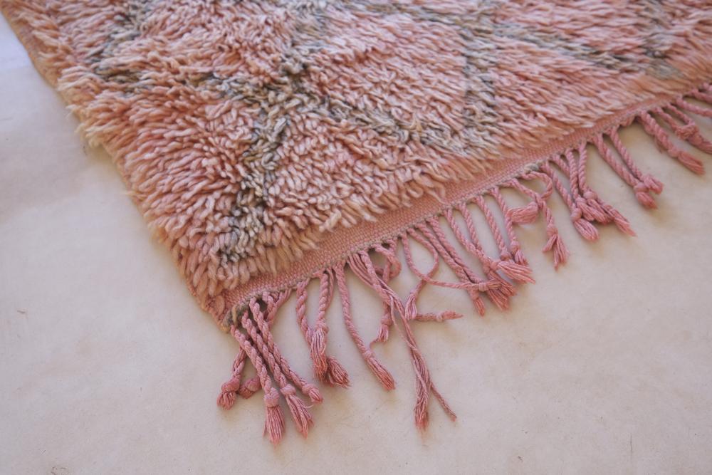 Moroccan Peach Wool Rug 6.2 x 5.8 ft / 189 x 177 cm - Surcoma