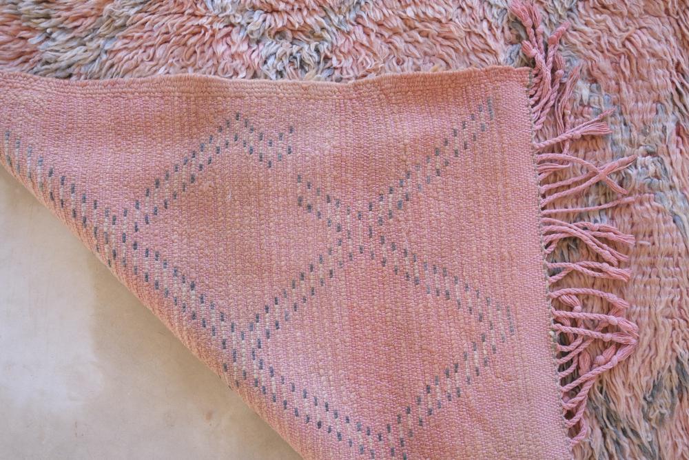Moroccan Peach Wool Rug 6.2 x 5.8 ft / 189 x 177 cm - Surcoma