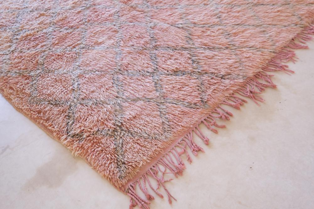 Moroccan Peach Wool Rug 6.2 x 5.8 ft / 189 x 177 cm - Surcoma