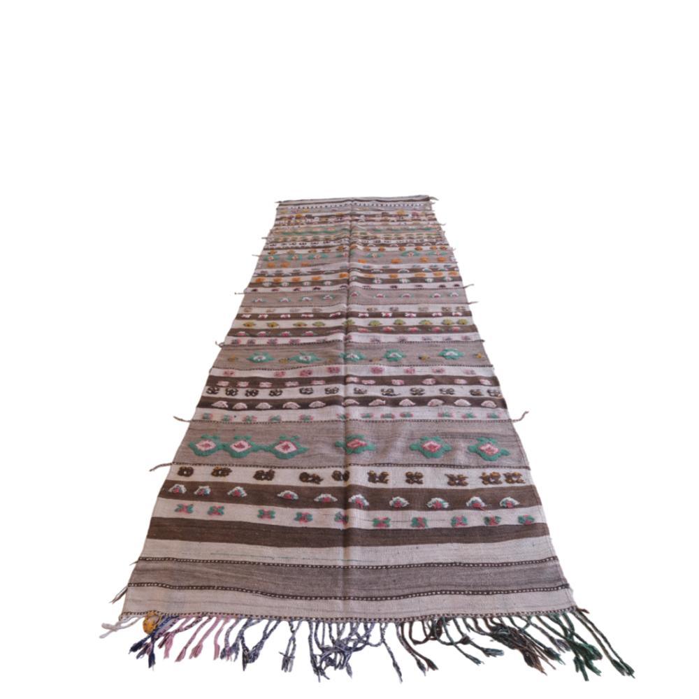 Authentic moroccan vintage kilim 12 x 4.3 ft / 367 x 132 cm - Surcoma