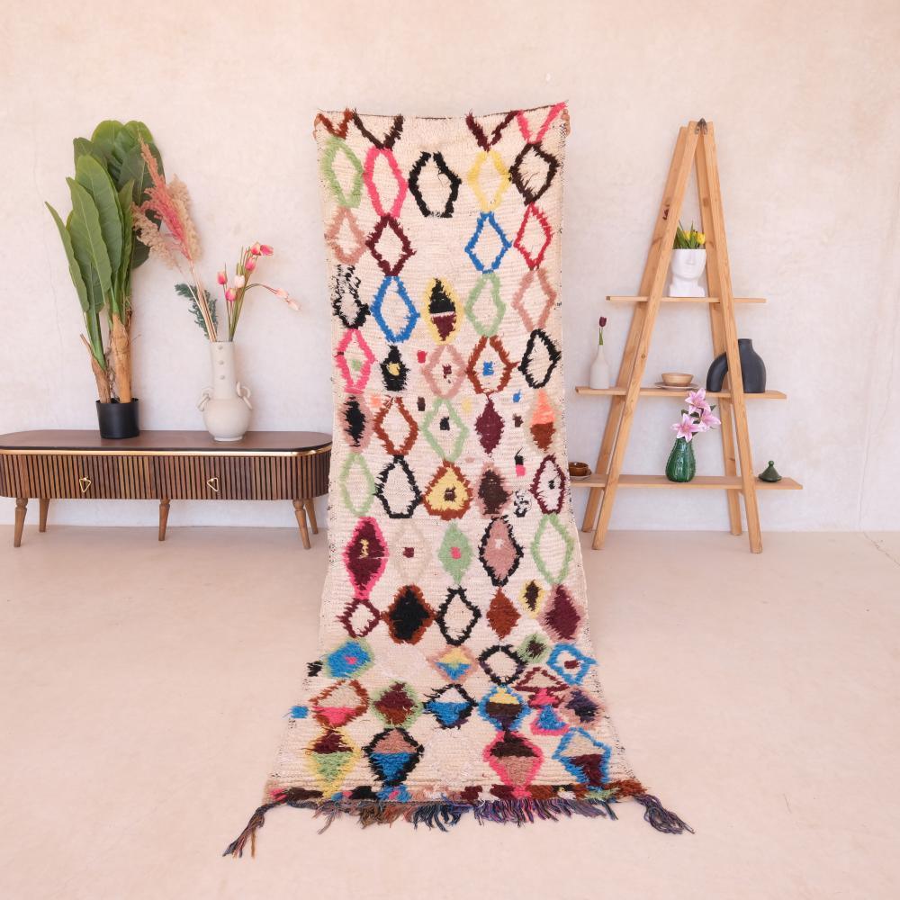 Vintage Azilal Runner Rug 10.1 x 3.2 ft / 308 x 99 cm - Surcoma