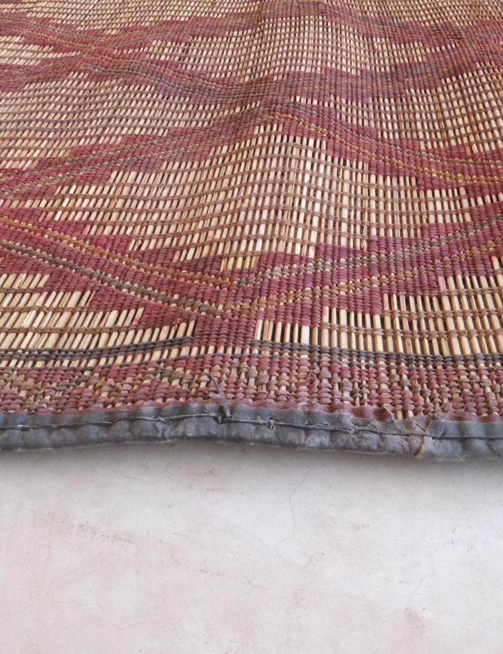 Vintage Mauritanian Tuareg Mat 4.6 x 4.9 / 142 x 151 cm - Surcoma