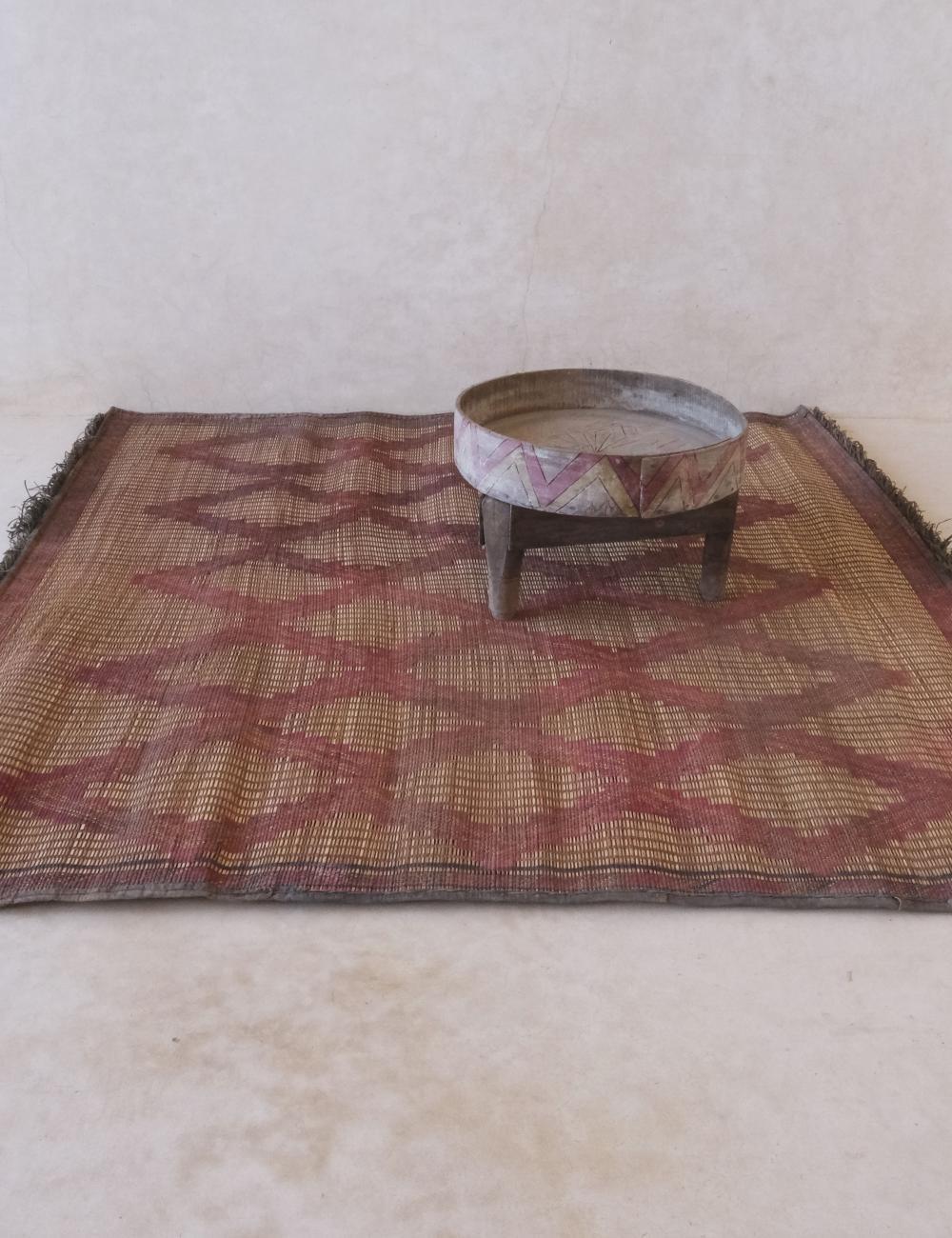 Vintage Mauritanian Tuareg Mat 4.6 x 4.9 / 142 x 151 cm - Surcoma