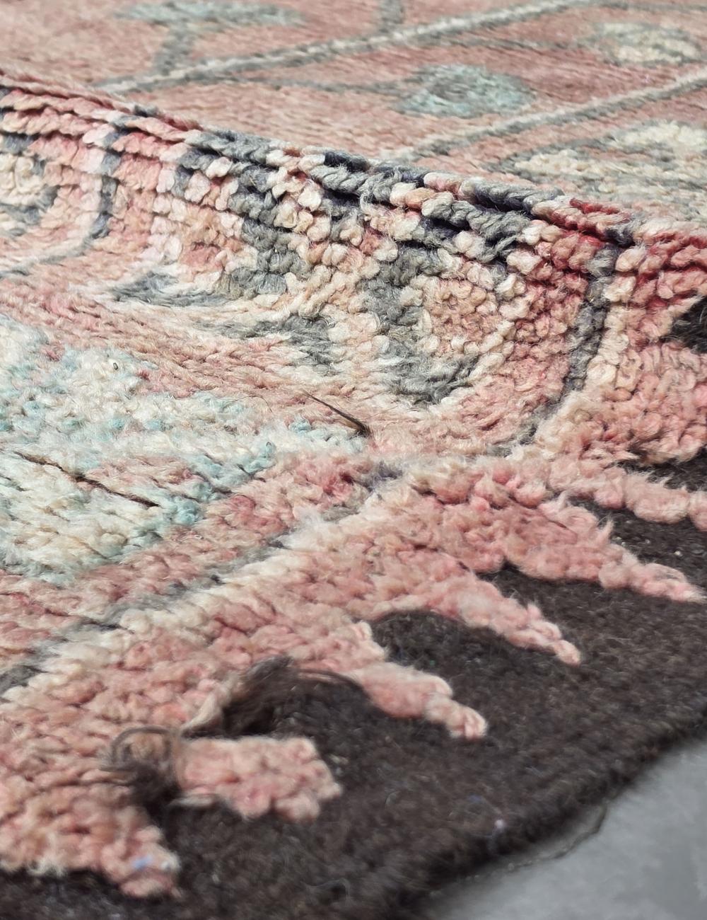 Vintage Pink Moroccan Rug 12.1 x 5.5 ft / 370 x 170 cm