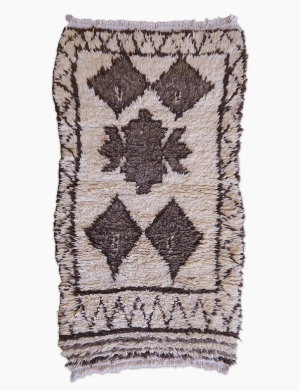 Vintage Moroccan Wool Rug 5.3 x 2.8 ft / 162 x 88 cm - Surcoma