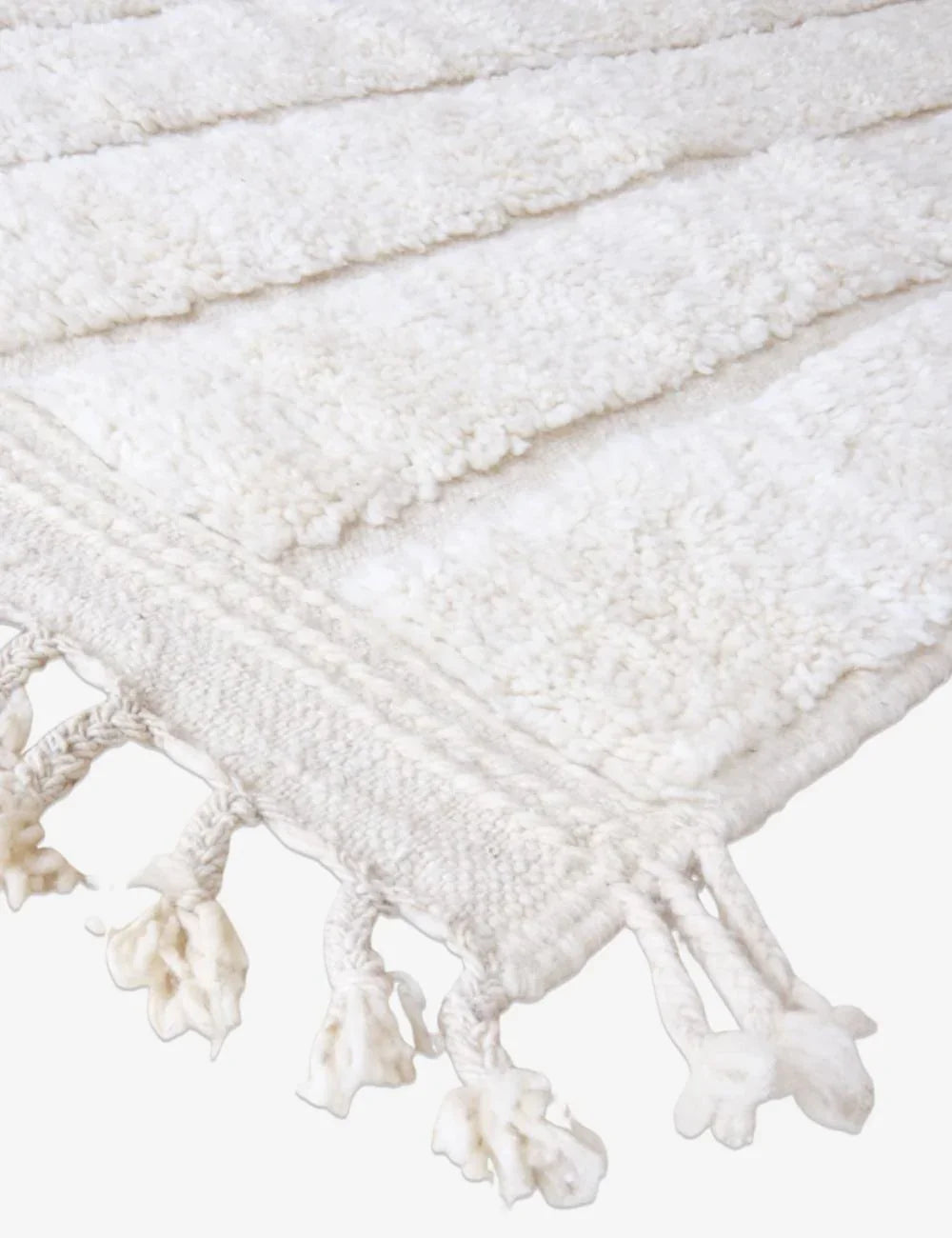 White Morocan Rug 9.5 x 6.5 ft / 291 x 198 cm - Surcoma