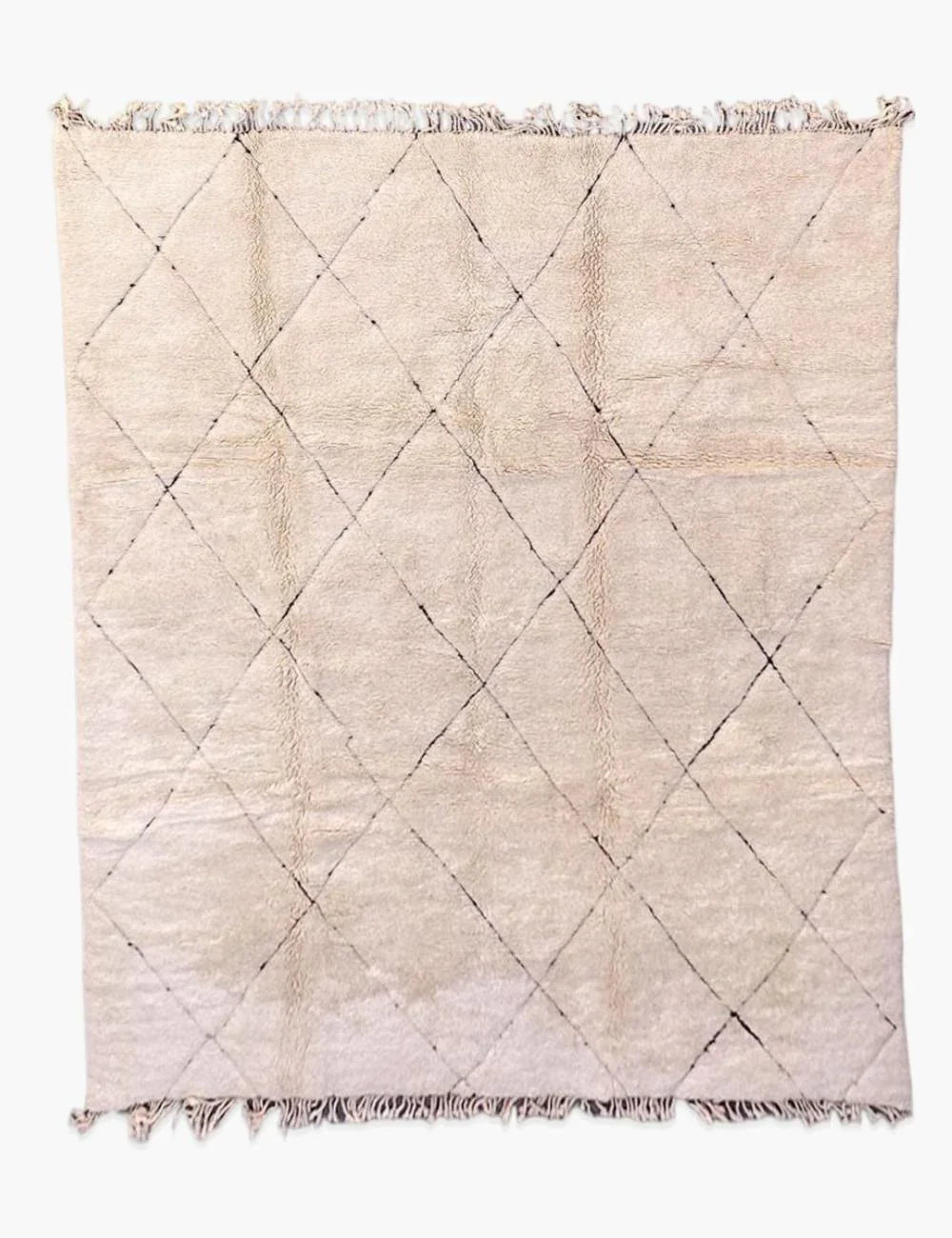 White Luxury Beni Mrirt Rug 11.4 x 8.9 ft / 346 x 272 cm - Surcoma