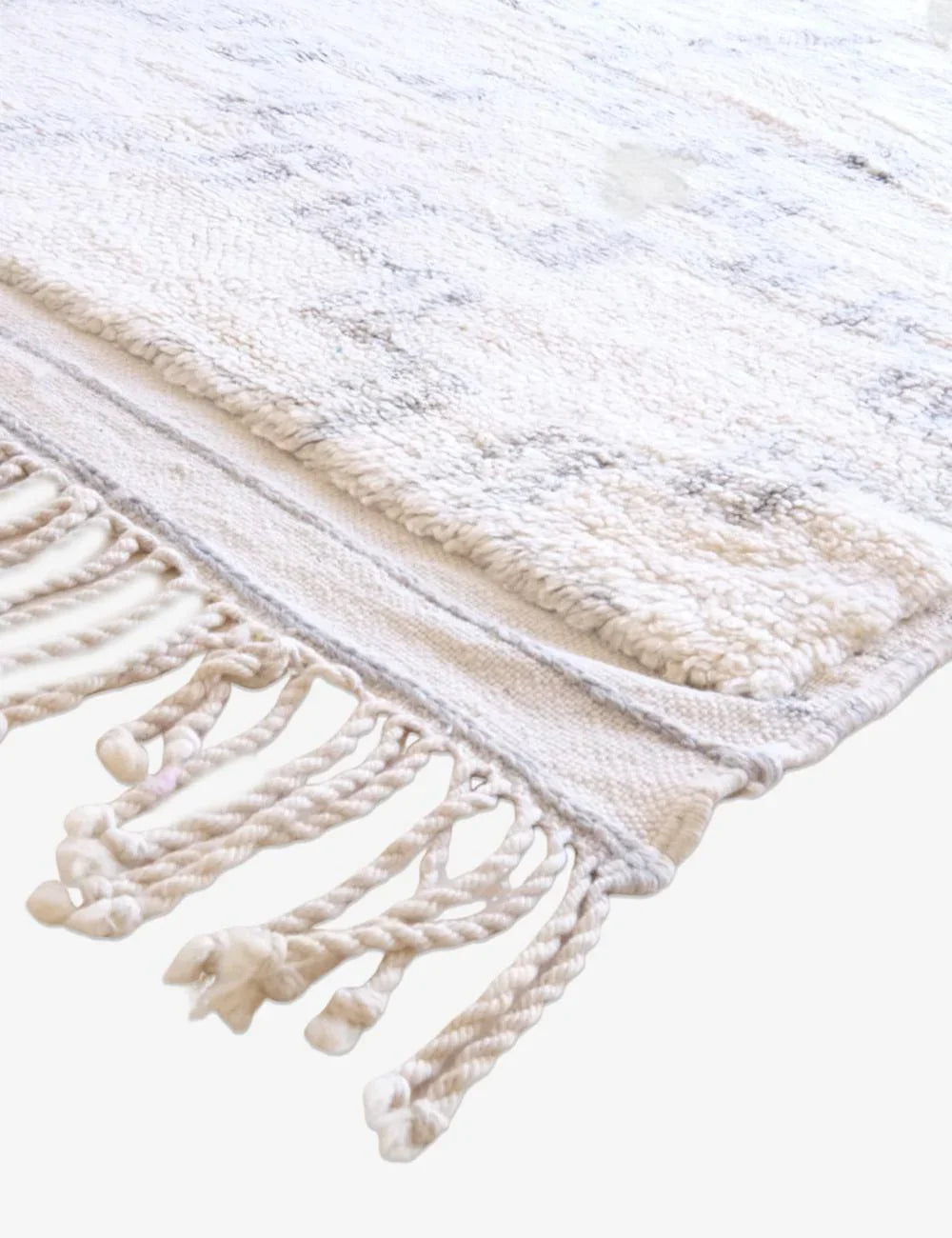 White Moroccan Mrirt Rug 10 x 6.8 ft / 304 x 209 cm - Surcoma