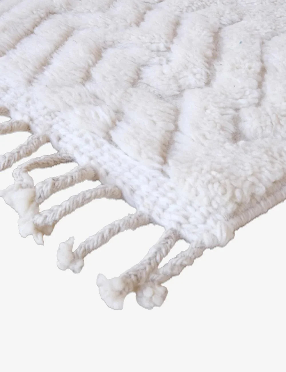 White Moroccan Runner Rug 9.5 x 2 ft / 289 x 62 cm - Surcoma