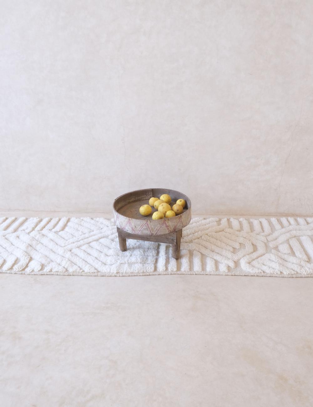 White Moroccan Runner Rug 9.5 x 2 ft / 289 x 62 cm