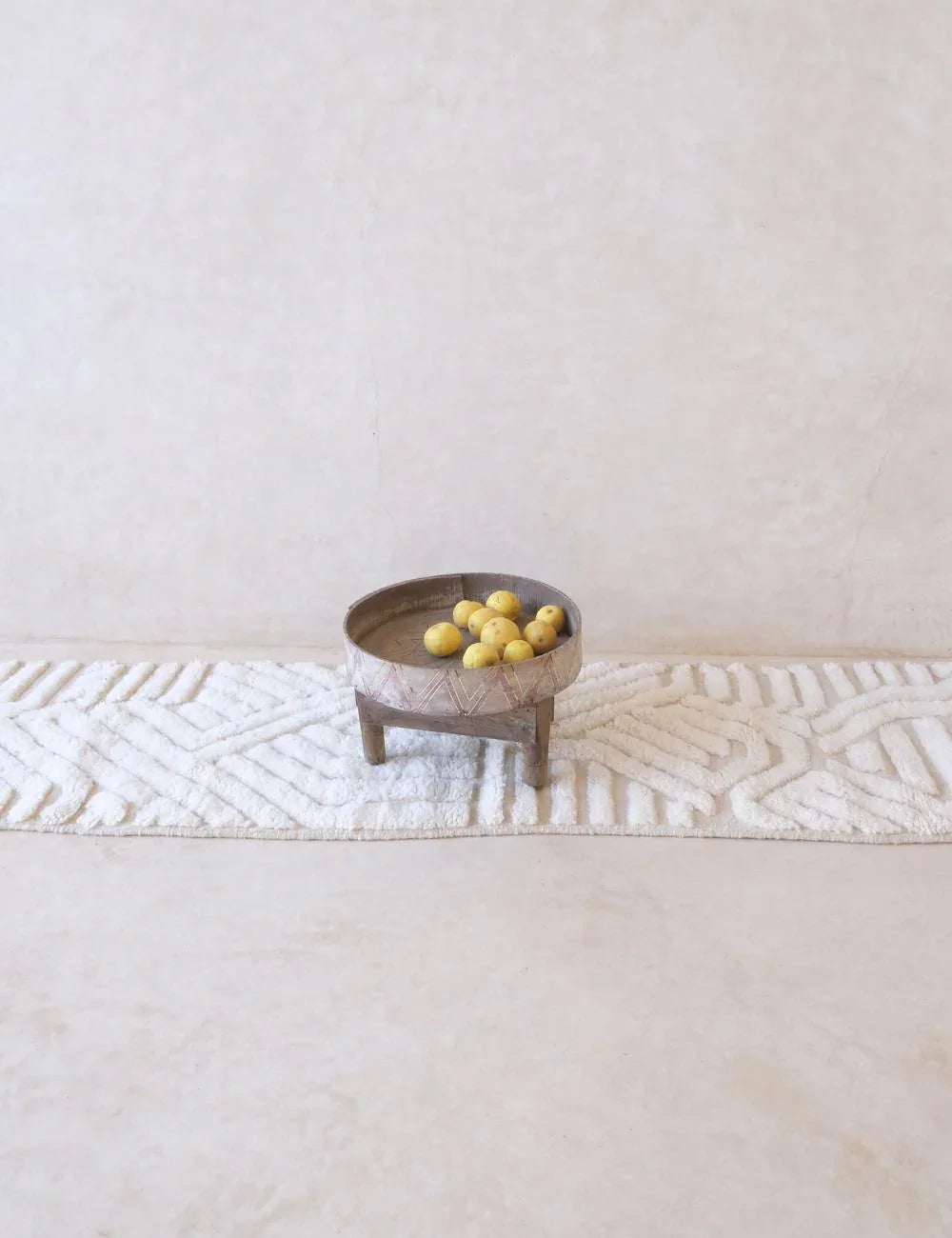 White Moroccan Runner Rug 9.5 x 2 ft / 289 x 62 cm - Surcoma