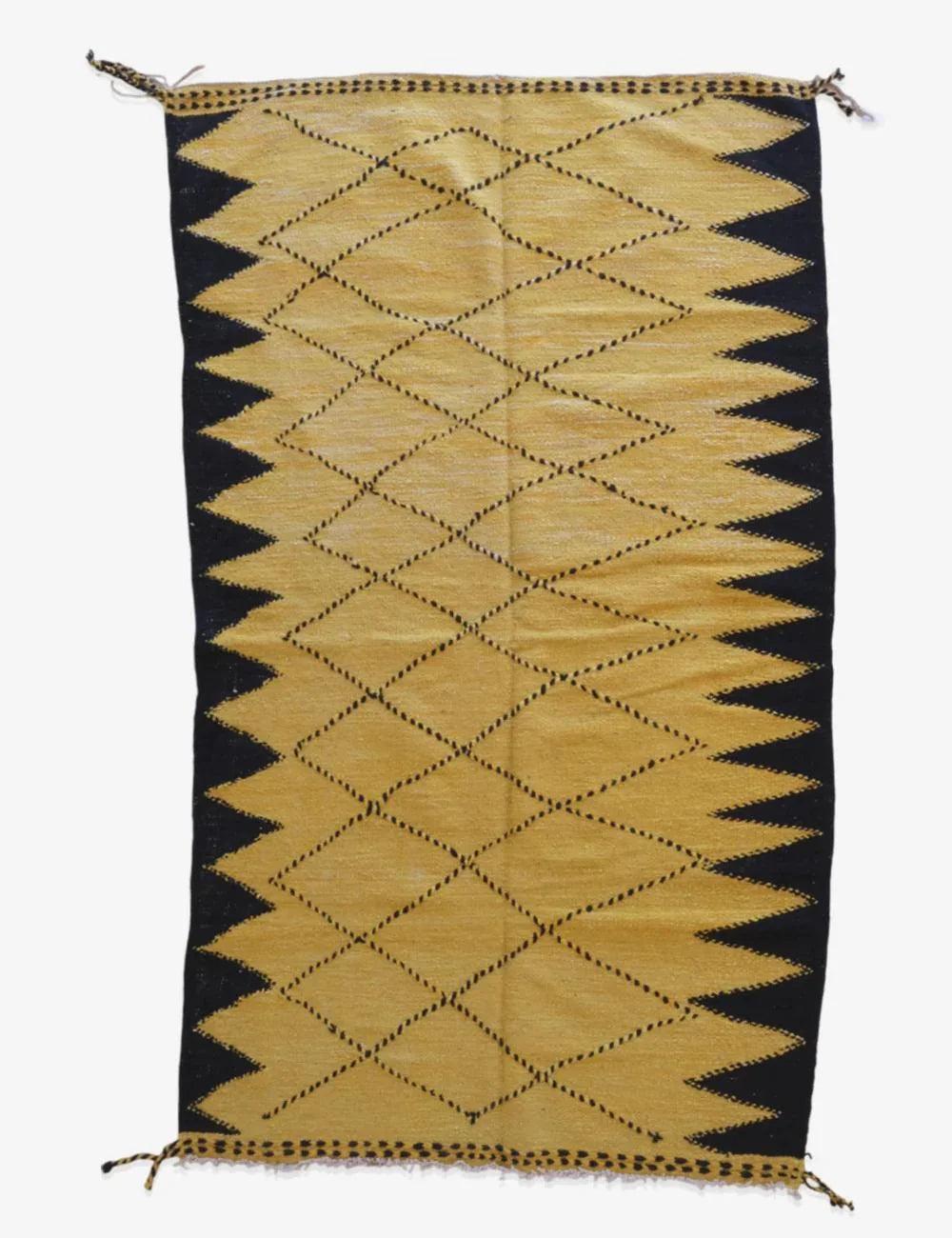 Yellow Moroccan Kilim Modern Rug 8.7 x 4.9 ft / 264 x 150 cm - Surcoma