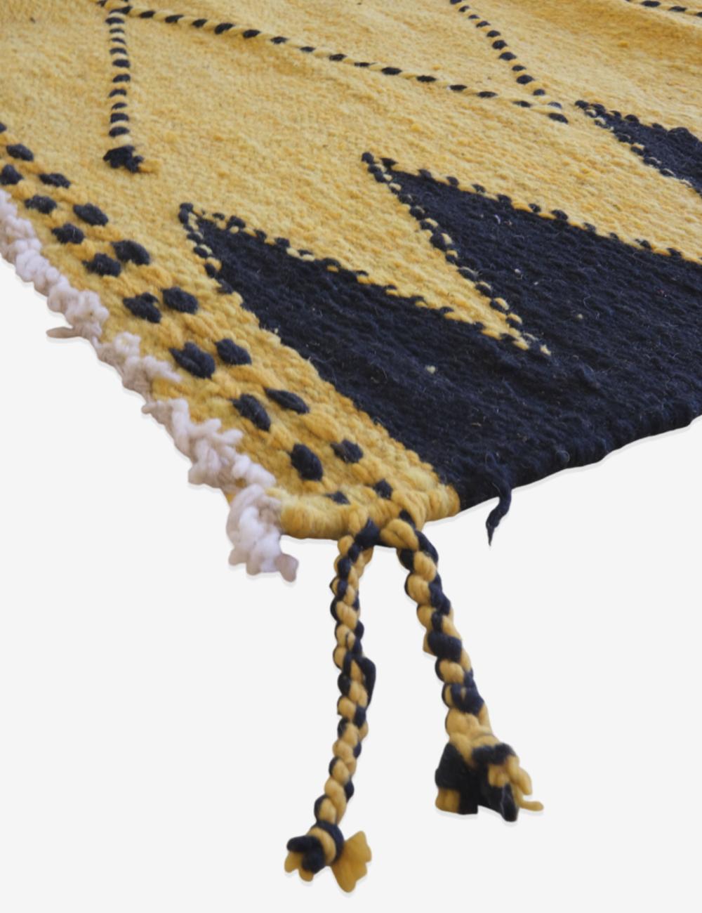 Yellow Moroccan Kilim Modern Rug 8.7 x 4.9 ft / 264 x 150 cm