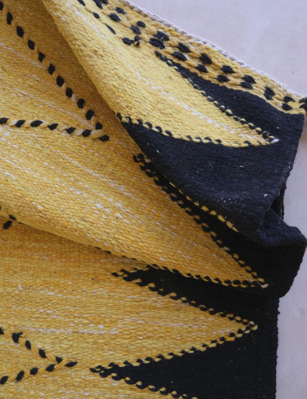 Yellow Moroccan Kilim Modern Rug 8.7 x 4.9 ft / 264 x 150 cm