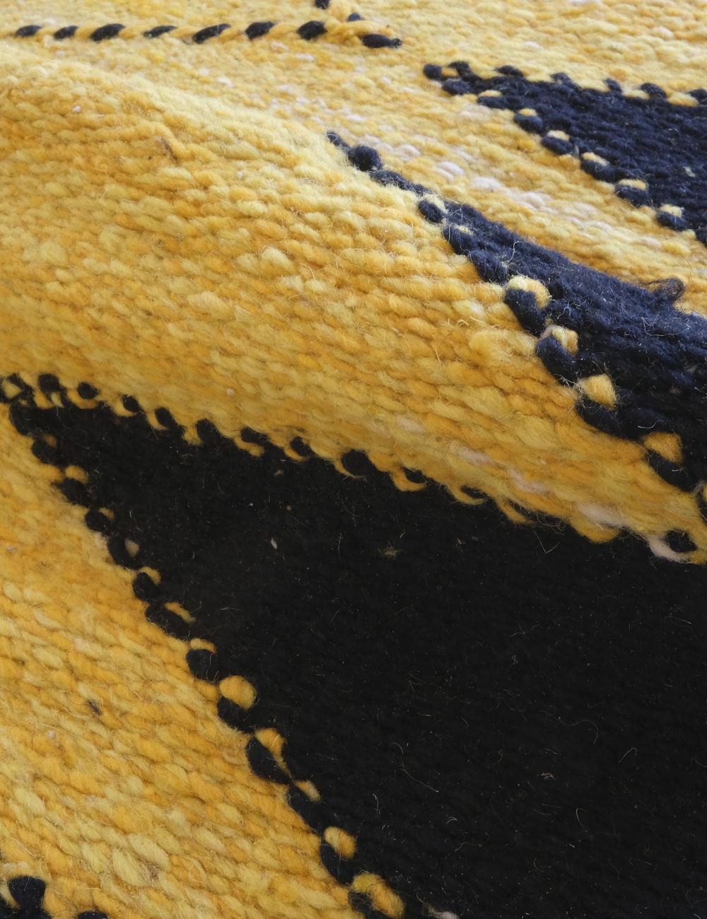 Yellow Moroccan Kilim Modern Rug 8.7 x 4.9 ft / 264 x 150 cm