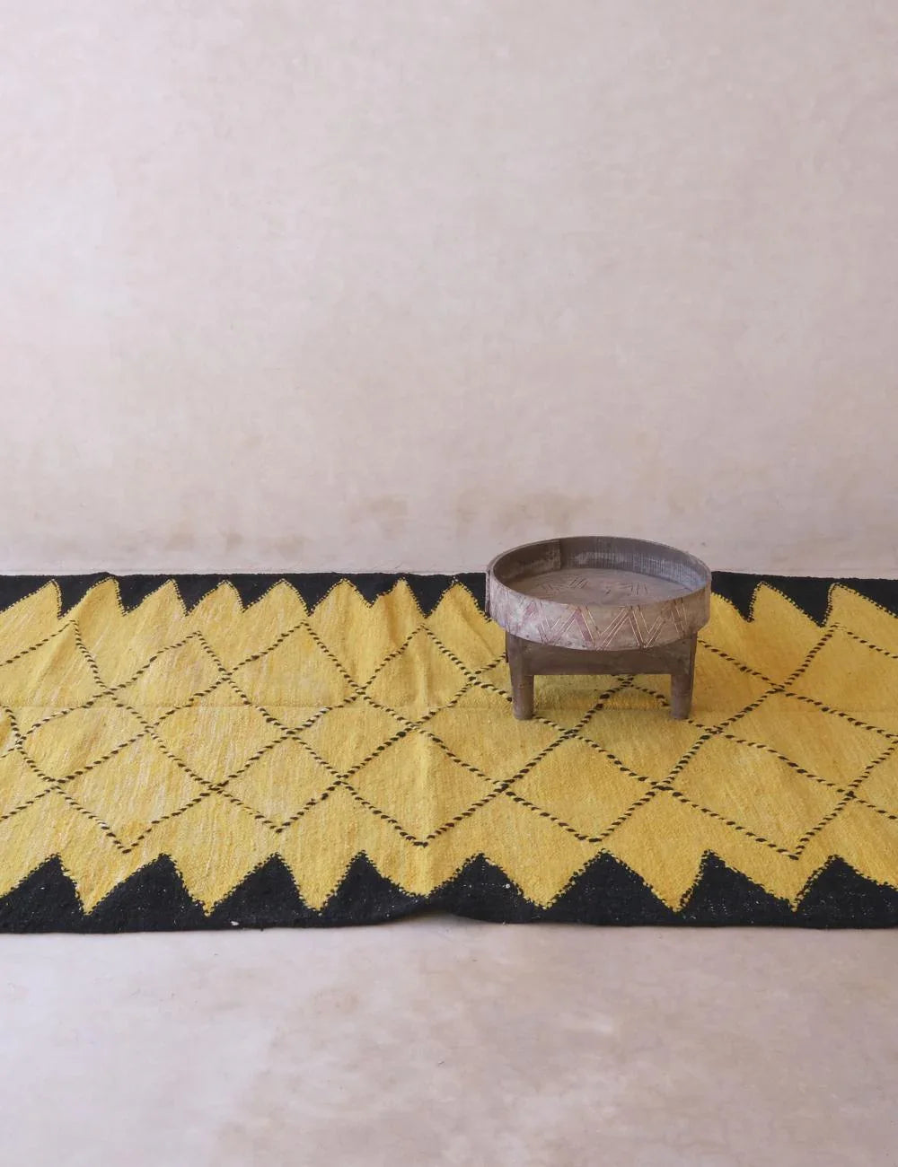 Yellow Moroccan Kilim Modern Rug 8.7 x 4.9 ft / 264 x 150 cm - Surcoma