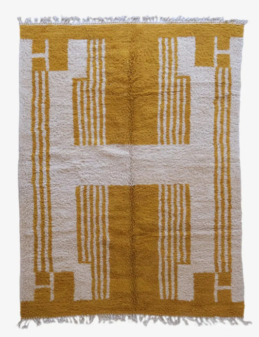 Yellow Moroccan Modern Area Rug 11.4 x 8 ft / 346 x 245 cm - Surcoma