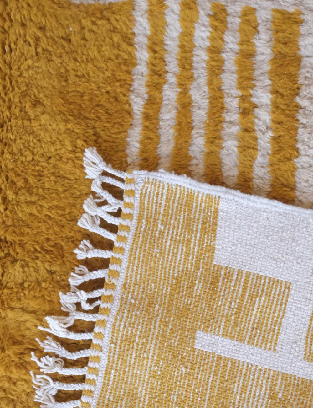 Yellow Moroccan Modern Area Rug 11.4 x 8 ft / 346 x 245 cm - Surcoma