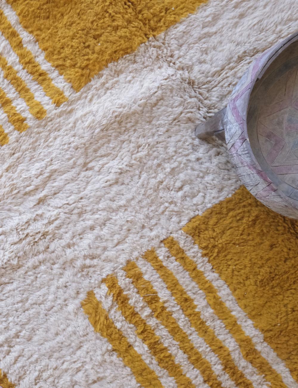Yellow Moroccan Modern Area Rug 11.4 x 8 ft / 346 x 245 cm - Surcoma