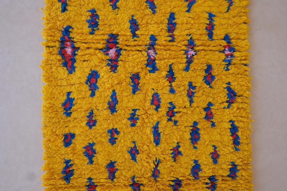 Moroccan Vibrant Lemon Yellow Rug 5.6 x 3 ft / 172 x 92 cm - Surcoma