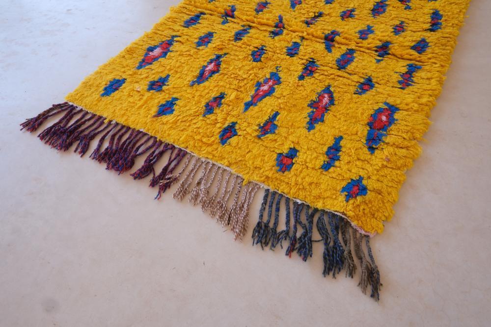 Moroccan Vibrant Lemon Yellow Rug 5.6 x 3 ft / 172 x 92 cm - Surcoma