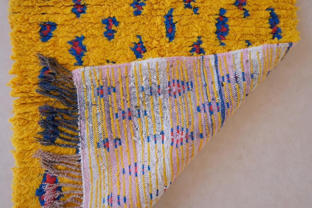Moroccan Vibrant Lemon Yellow Rug 5.6 x 3 ft / 172 x 92 cm - Surcoma