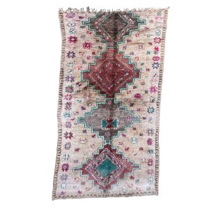 Handmade 6x12 Peach and Pink Bohemian Moroccan Carpet