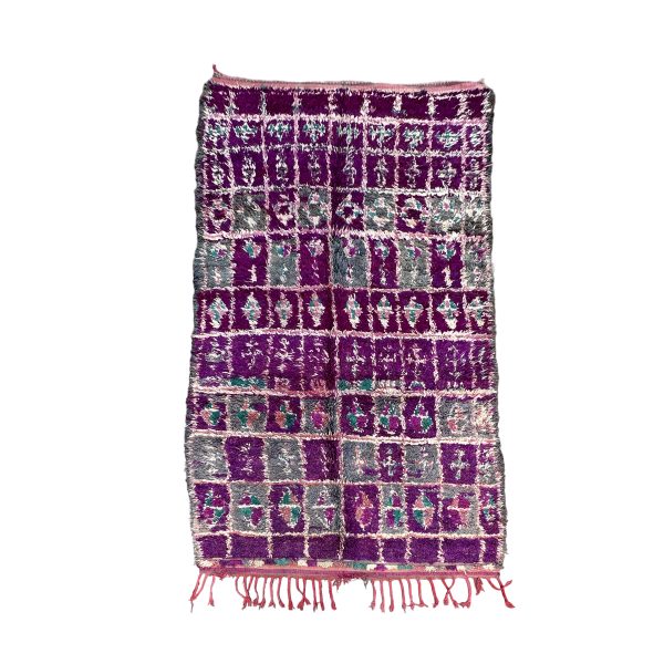 Handknotted 6x11Purple with Green Ethnic Moroccan Rug