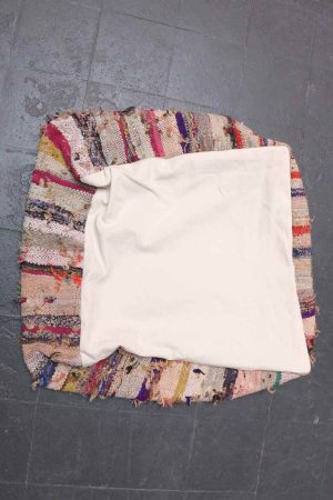 Bohemian & Eclectic Medium Pile Recycled Textiles Kilim Boucherouite