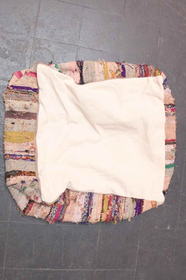Ethnic Medium Pile Recycled Textiles Kilim Boucherouite