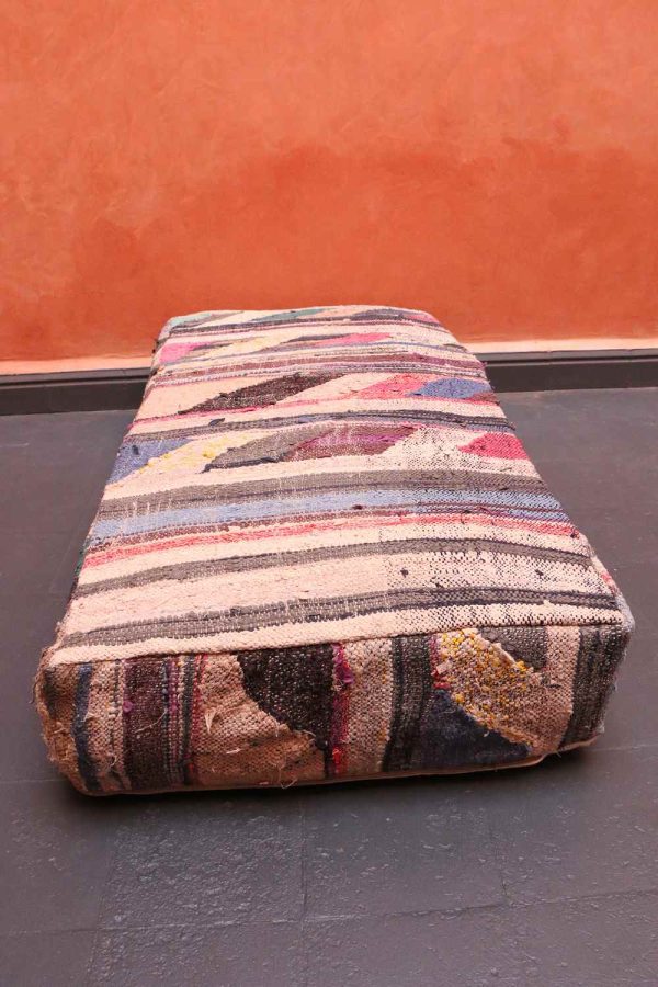 Tribal Medium Pile Recycled Textiles Kilim Boucherouite