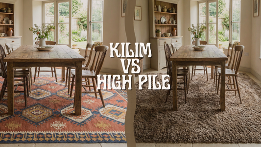 Kilim vs High-Pile Rugs: Cleaning, Comfort & Durabilty