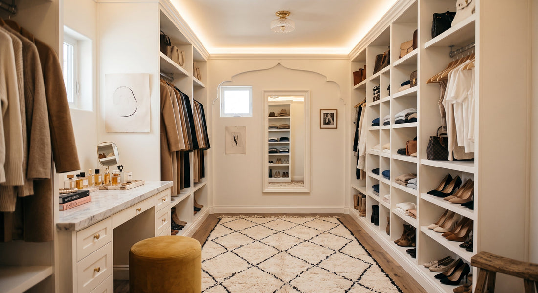 Decorating Your Walk-In Closet: Adding Warmth with a Small Berber Rug