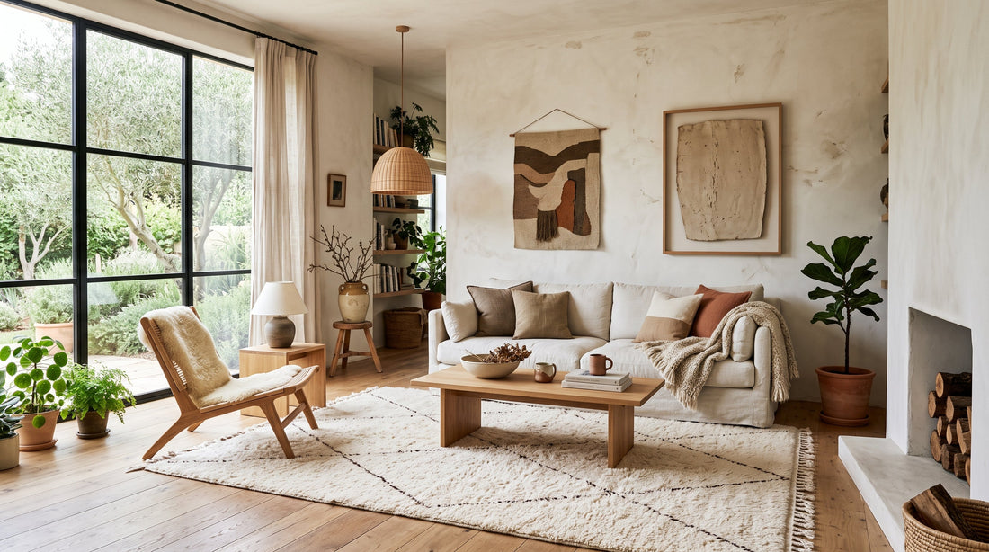 Why Cream Beni Ourain Rugs Complement Off-White and Limewash Walls
