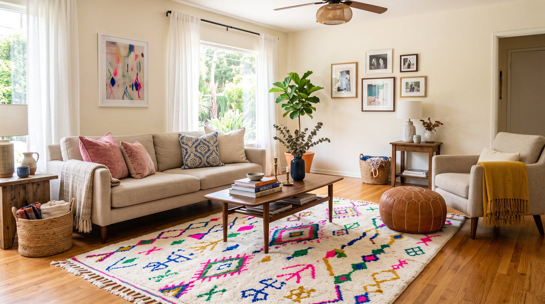 How to Build a Room's Color Palette Around a Vibrant Azilal Rug