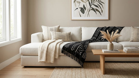 How to Style African Mudcloth Throws on Modern Sofas