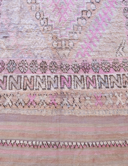 1960s Moroccan Handwoven Tribal Wool Rug 11 x 5.45 ft / 334 x 166 cm - Surcoma