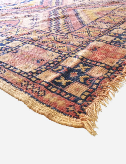 1960s Moroccan Tribal Wool Rug 8.2 x 4.5 ft / 251 x 140 cm - Surcoma