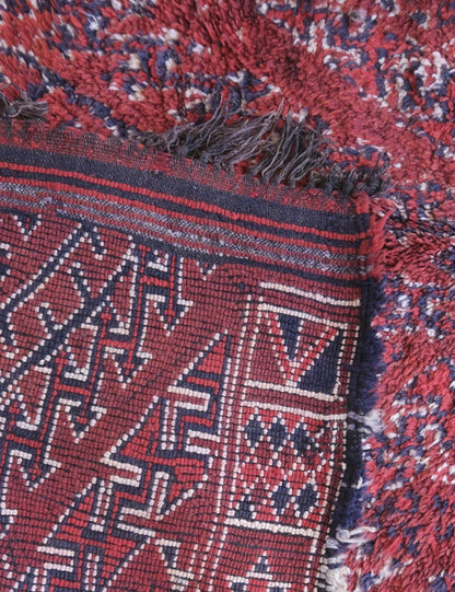 Vintage Red Berber Rug with Tribal Pattern 10 x 6.3 ft / 305 x 192 cm - Surcoma