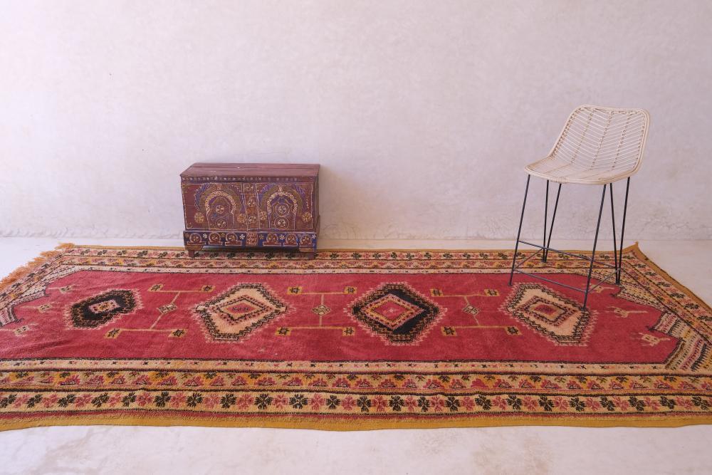 1970's Moroccan Handknotted Taznakht Rug 12 x 5.31 ft / 366 x 162 cm