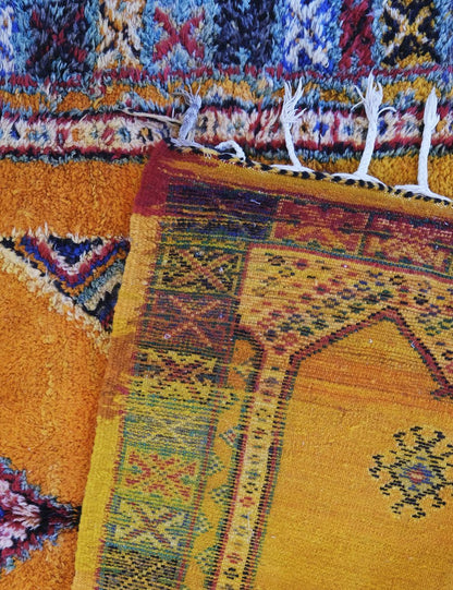 Moroccan Taznakht Wool Rug 8.3 x 4.2 ft / 252 x 129 cm - Surcoma