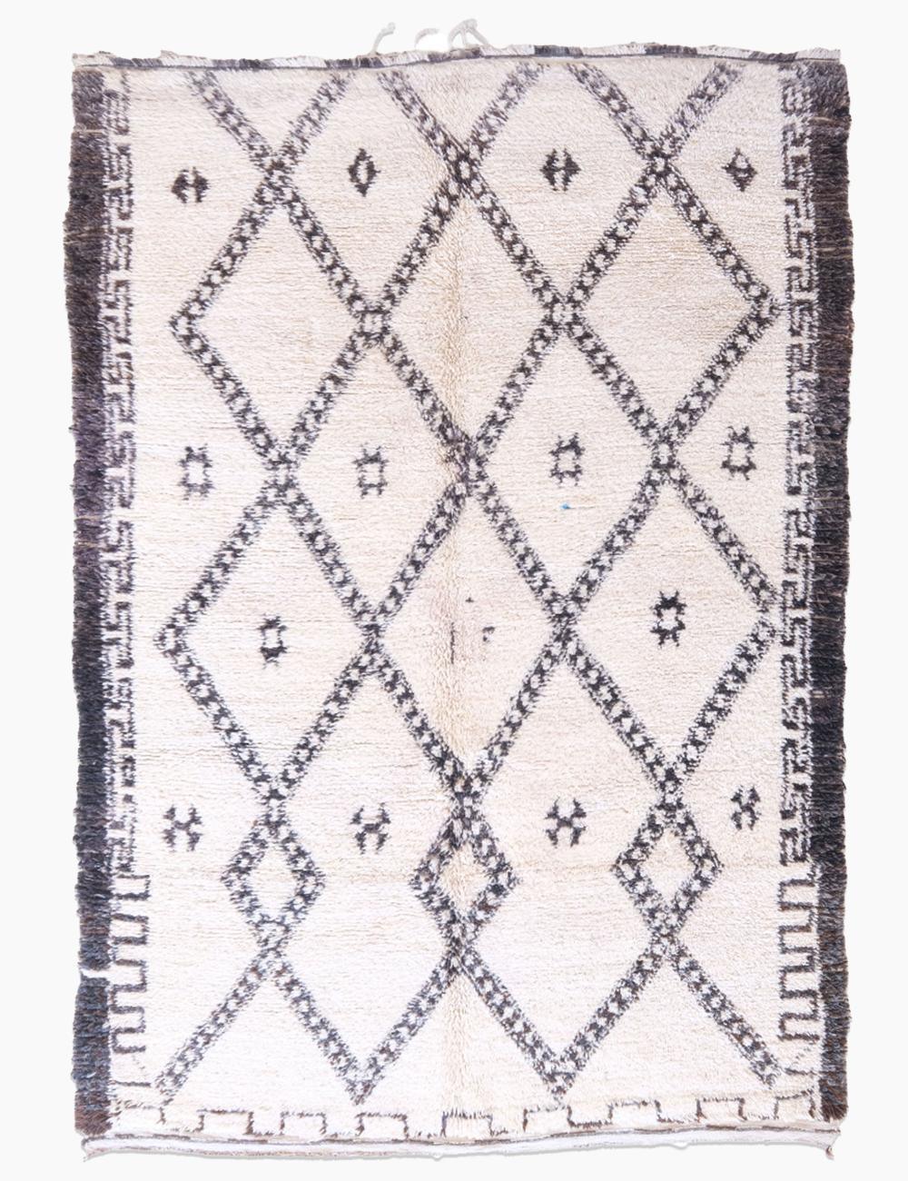 Vintage 1980s Moroccan Beni Ourain Rug 9.6 x 6.4 ft / 293 x 195 cm - Surcoma