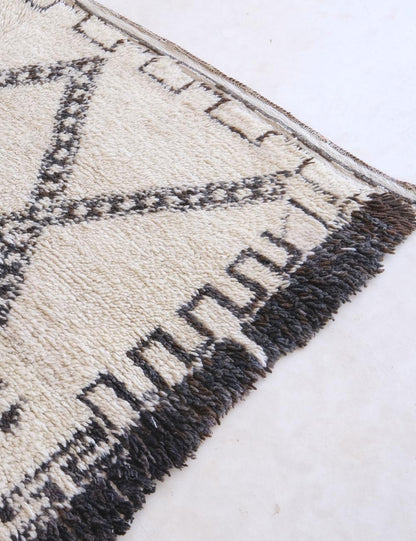 Vintage 1980s Moroccan Beni Ourain Rug 9.6 x 6.4 ft / 293 x 195 cm - Surcoma