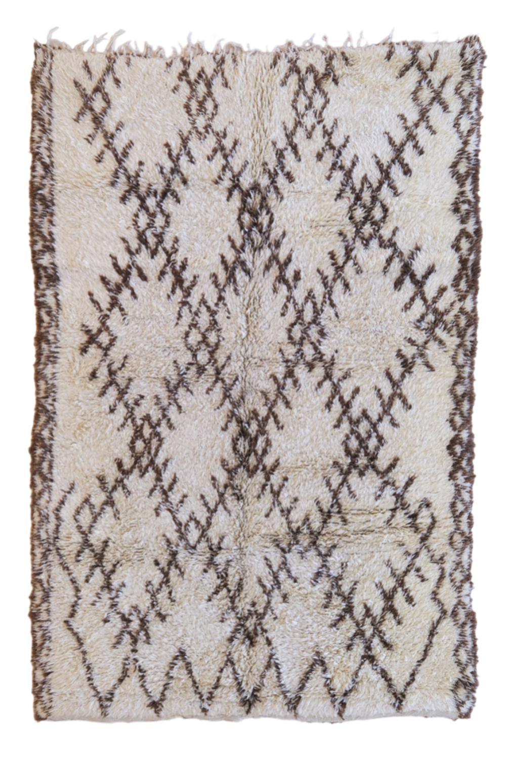 Moroccan Beni Ourain Wool Rug 10.5x6.8 ft / 320x210 cm - Surcoma