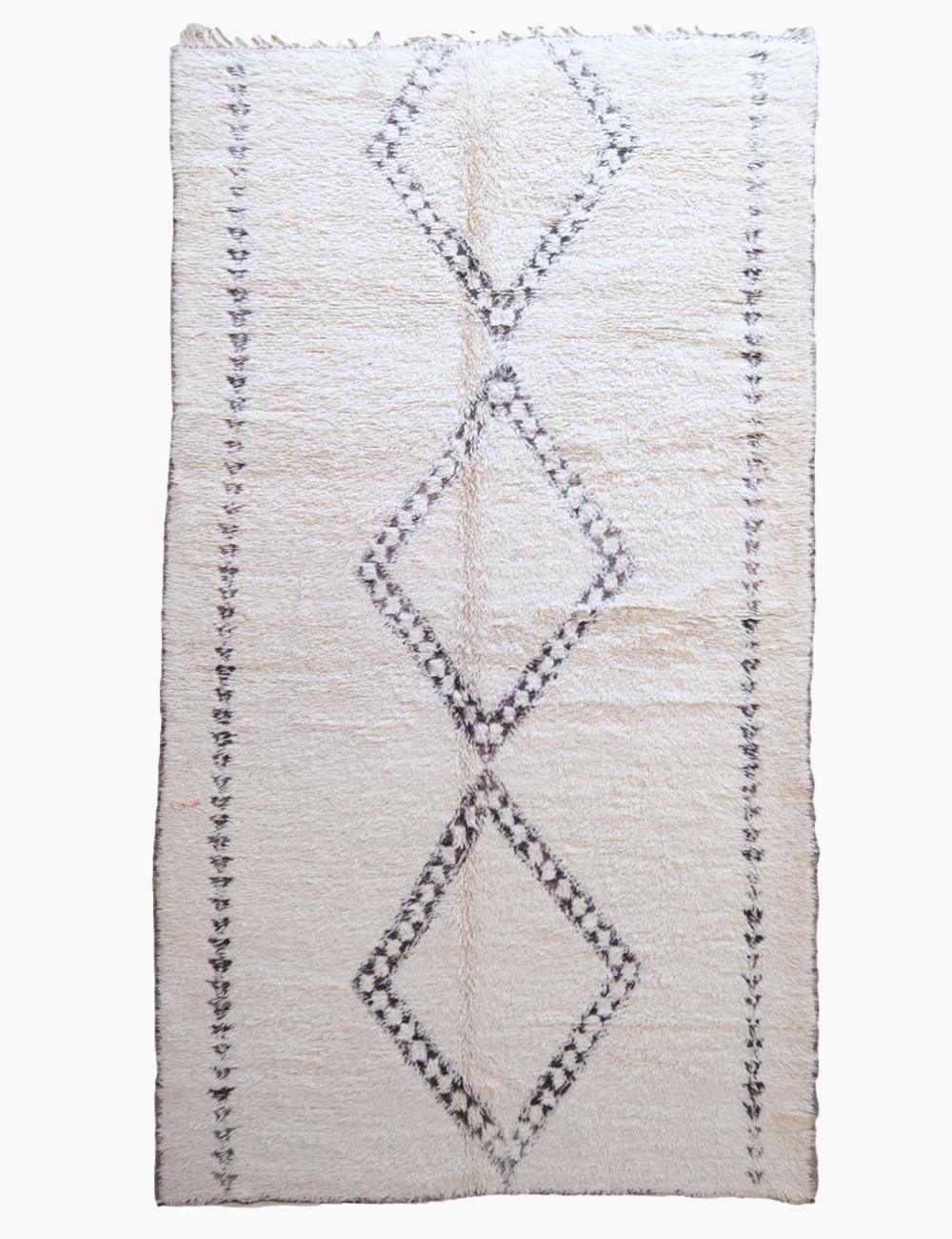 Handmade Moroccan Beni Ourain Rug 12.5 x 6.5 ft / 382 x 199 cm - Surcoma