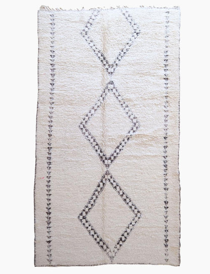 Handmade Moroccan Beni Ourain Rug 12.5 x 6.5 ft / 382 x 199 cm - Surcoma